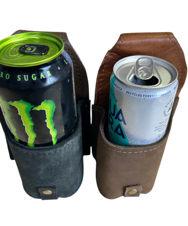 Pair Leather Drinks Holster Belt Beer Can Holder Festival Travel Hands Free