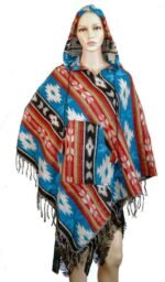 Terrapin Trading Yak wool blended women's Nepalese hooded poncho with pocket, Multi - Image 7