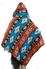 Terrapin Trading Yak wool blended women's Nepalese hooded poncho with pocket, Multi - Image 10