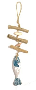 RRP384 NEW Job Lot 36 x Driftwood Wall Art Fish Boats etc Signs Mobiles - Image 13