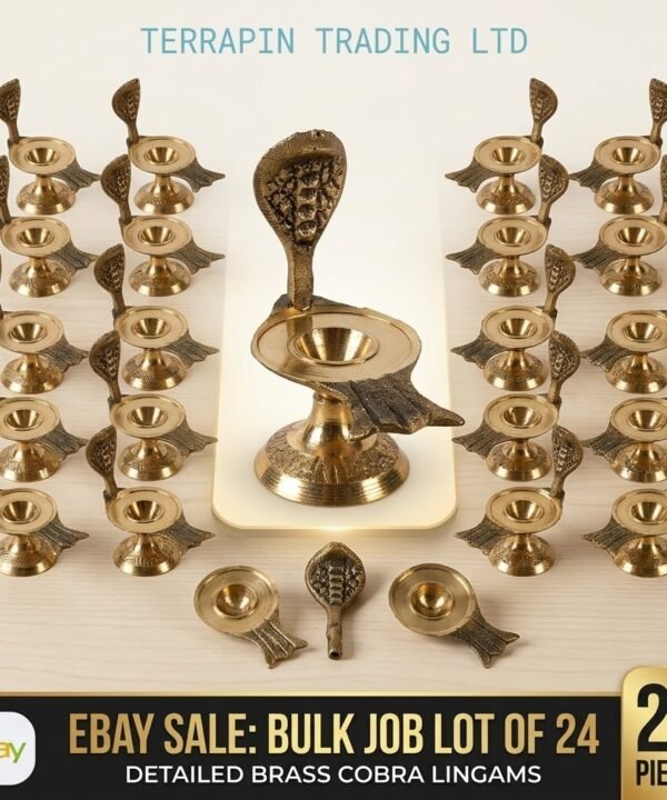 RRP216 NEW Job Lot 24 x BRASS SNAKE LINGAM Hindu Naag Snake Shiva Shivling