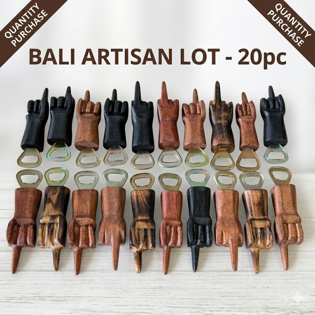519743_89af7c54-68c6-461d-86de-217ff543e5fe0.jpg RRP200 NEW Job Lot 20 x Up Yours! Bottle Opener Wooden 18cm / 7'' - Image 1