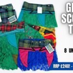 END OF LINE RRP240 JOB LOT 8 x Unique Scottish Tartan Skirts Small size