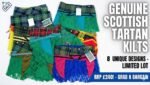 END OF LINE RRP240 JOB LOT 8 x Unique Scottish Tartan Skirts Small size