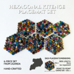 6x Handmade African Kitenge Placemats Hexagon Wax Print Table Mats Set Uganda - Image 6