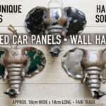 RRP90 Lot of 3 Upcycled Metal Elephant Wall Hangings  Handmade South African Car Panel Art