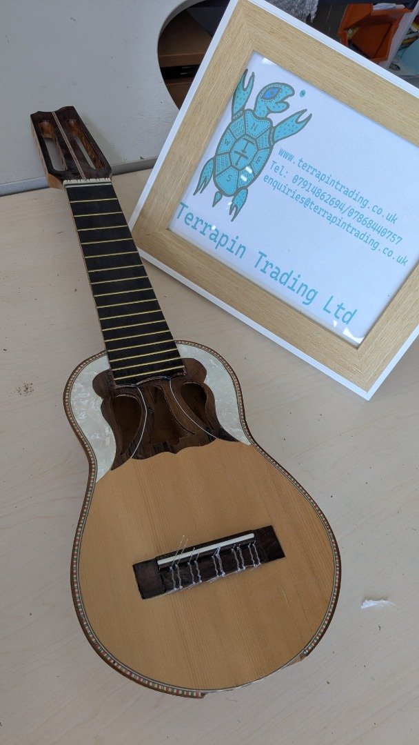 520286_038c4b71-8c7d-442a-846c-6e2d11d272300.jpg Damaged Bolivia Charango Body for display or repair - Image 1