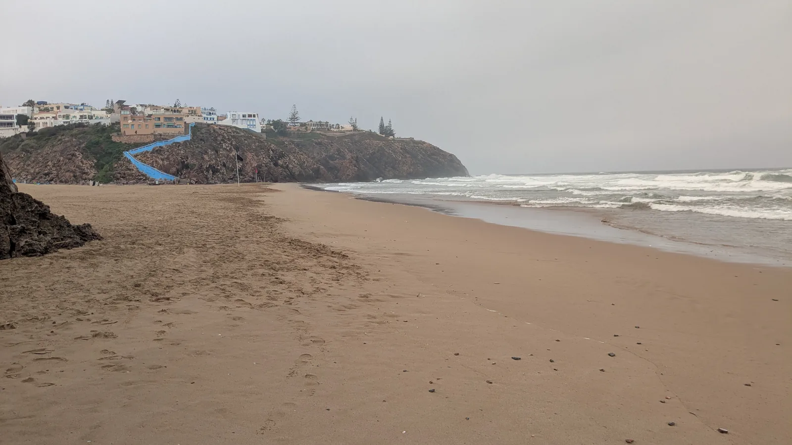 Wide sandy beach at Mirleft on Morocco’s Atlantic coast