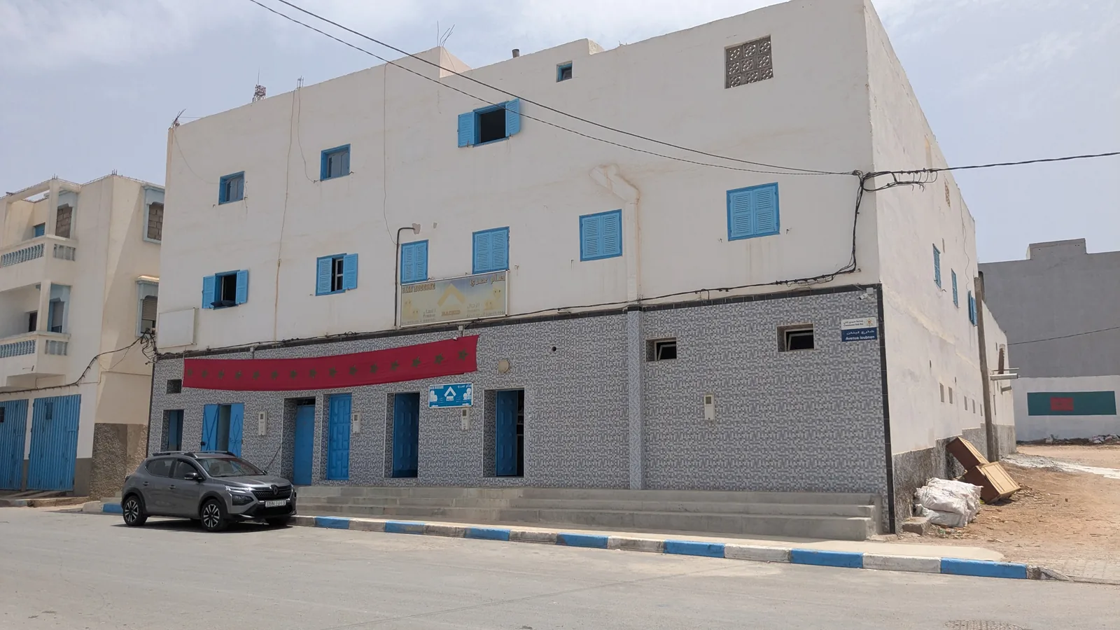 Exterior of the Bain Moderne public hammam in Sidi Ifni