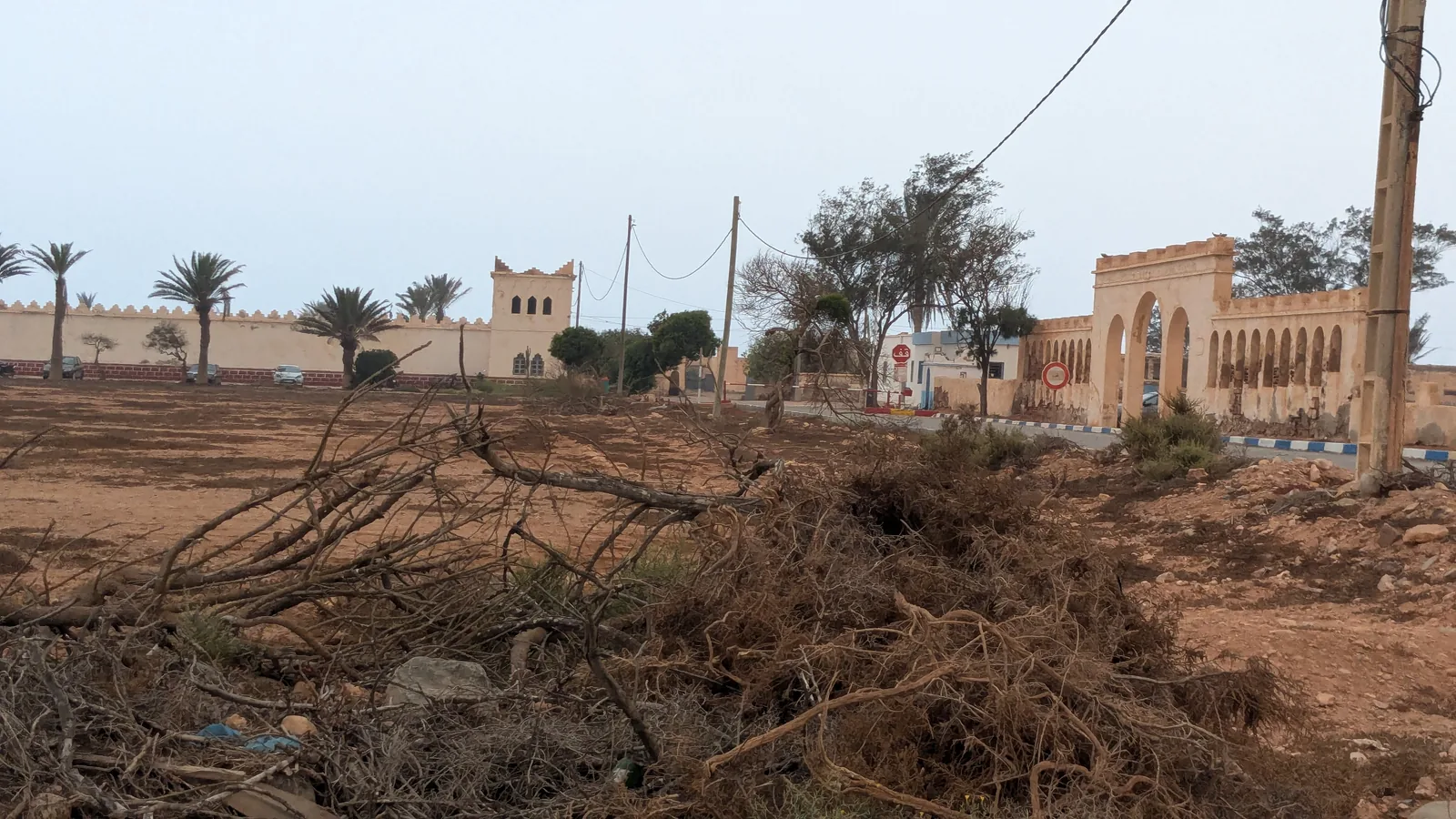 Distant exterior view towards the Cité Militaire area of Sidi Ifni