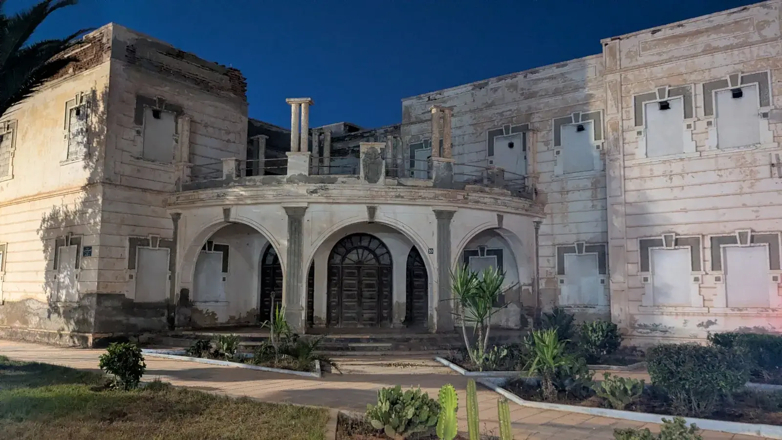 Boarded former Spanish consulate building in Sidi Ifni