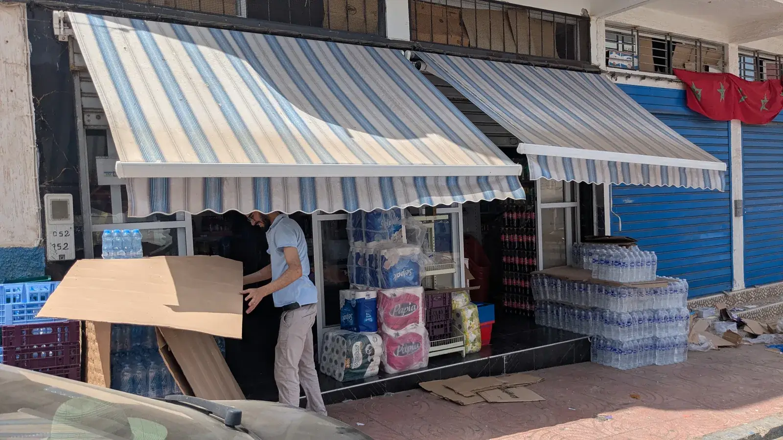 Exterior of Jawahir supermarket in Sidi Ifni