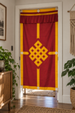 Nepalese / Tibetan Buddhist Auspicious Signs Door Curtain (173cm x 86cm) - Image 3