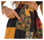 Nepalese Cotton Patchwork Mushroom Trousers Unisex Boho Hippie Festival Joggers - Image 3