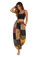 Nepalese Cotton Patchwork Mushroom Trousers Unisex Boho Hippie Festival Joggers - Image 4