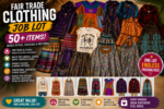 RRP1100 NEW STOCK Job Lot 54 Fair Trade Clothing Items by Terrapin skirts dress