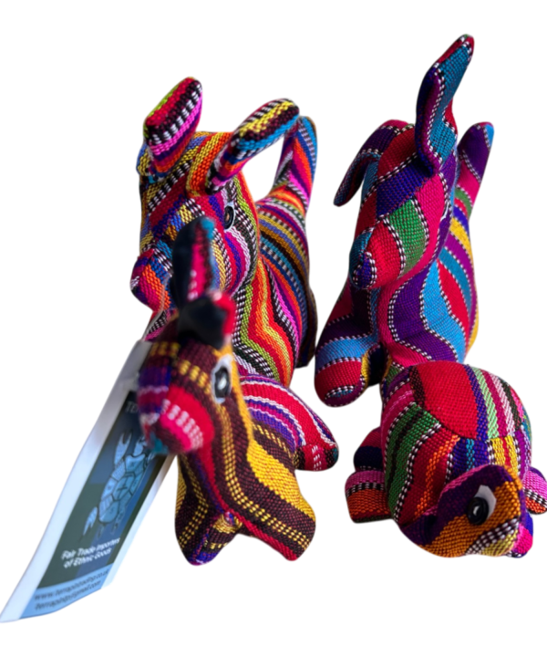 RRP40 Guatemalan Textile Animal Toys Job Lot  Kangaroo, 2 Elephants & Turtle  Handmade Cotton