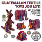 RRP40 Guatemalan Textile Animal Toys Job Lot  Kangaroo, 2 Elephants & Turtle  Handmade Cotton - Image 6