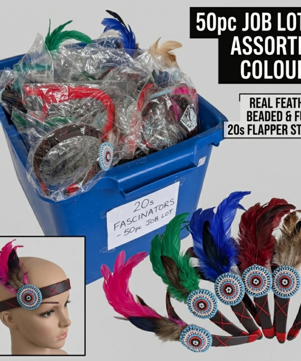 RRP 375 50pc 1920s Flapper Feather Headbands Job Lot  Assorted Colours Fancy Dress Fascinators