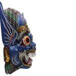Fair Trade Indonesian Balinese Wooden Hand-Painted Barong Keket Ritual Mask - Image 3