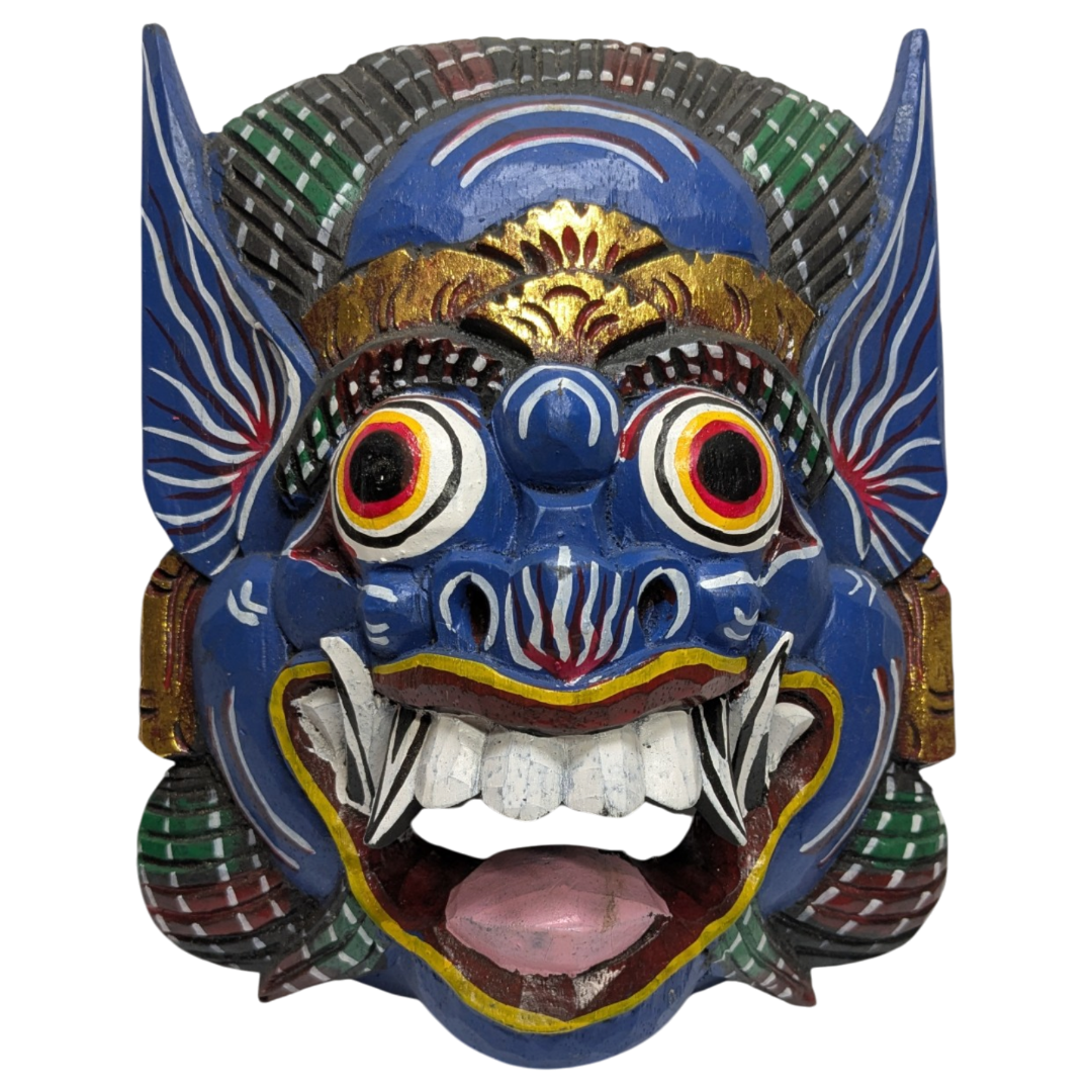 525070_cd3b6b66-da07-4ae8-a0c9-283520368af50.png Fair Trade Indonesian Balinese Wooden Hand-Painted Barong Keket Ritual Mask - Image 1