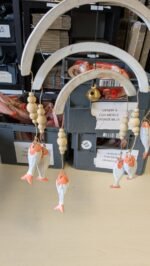 WOOD MOBILES JOB LOT : 25 WOODEN NAUTICAL FISH MOBILES (BLUE & ORANGE MIX) - Image 5